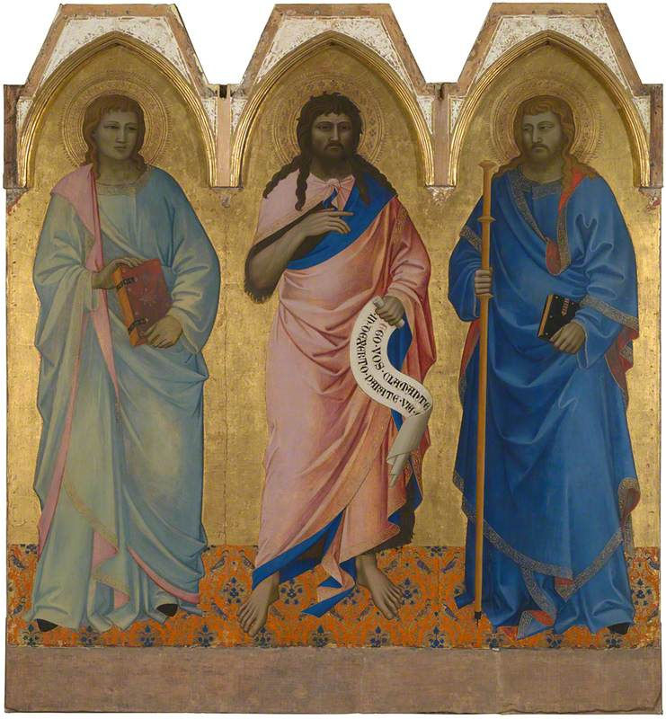 Saint John the Baptist with Saint John the Evangelist and Saint James (Icon)