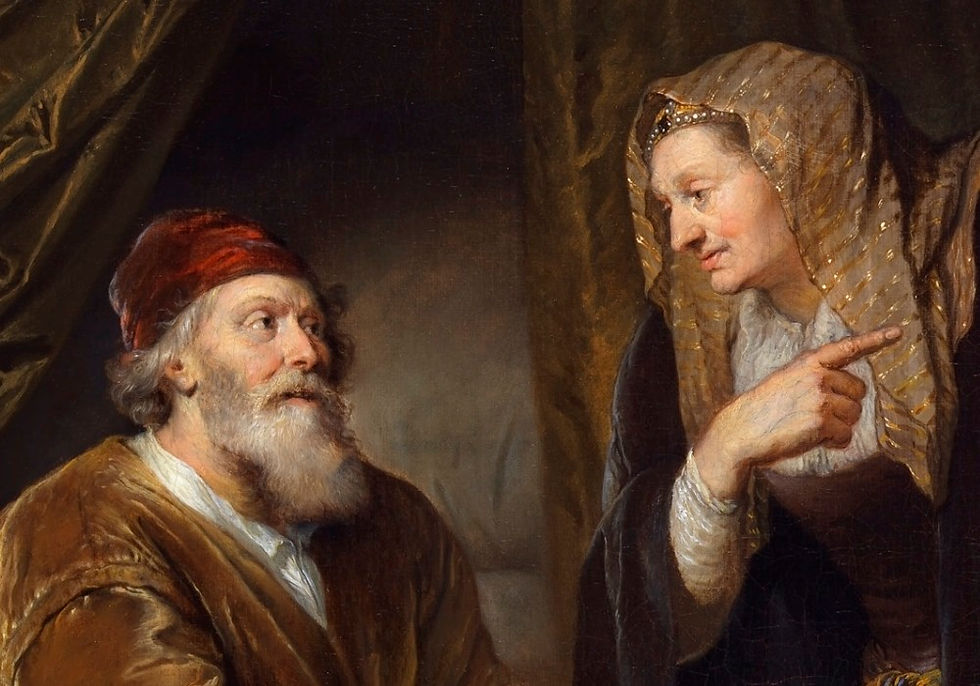 Sarah Leading Hagar to Abraham (Caspar Netscher)