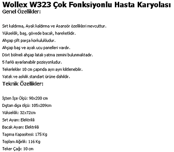 WOLEX_W323_HASTA_KARYOLASI_ÃZELLÄ°KLERÄ