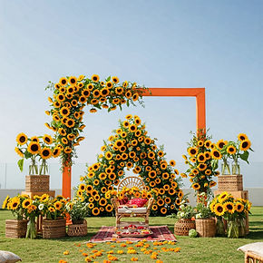 haldi prewedding sunflower event party decoration