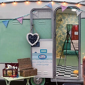 Photo booth caravan view through open door