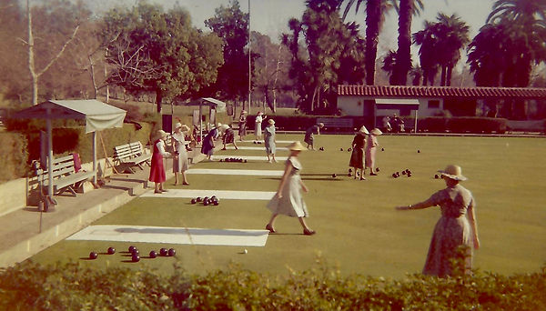 Women bowling at Holmby Park (1959)