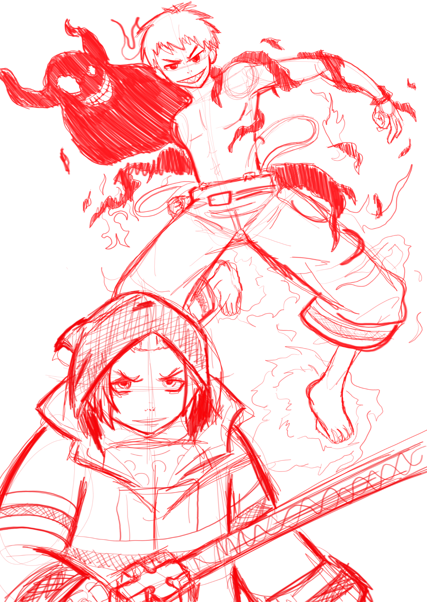Fire Force Sketch Print