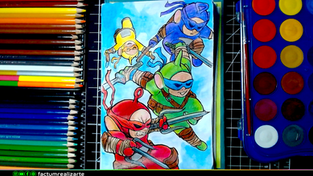 Teletubbies Ninja - Speed Drawning (timelapse)