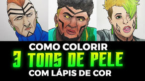 Como colorir Pele com lápis de cor - 3  Tons diferentes - Passo a passo