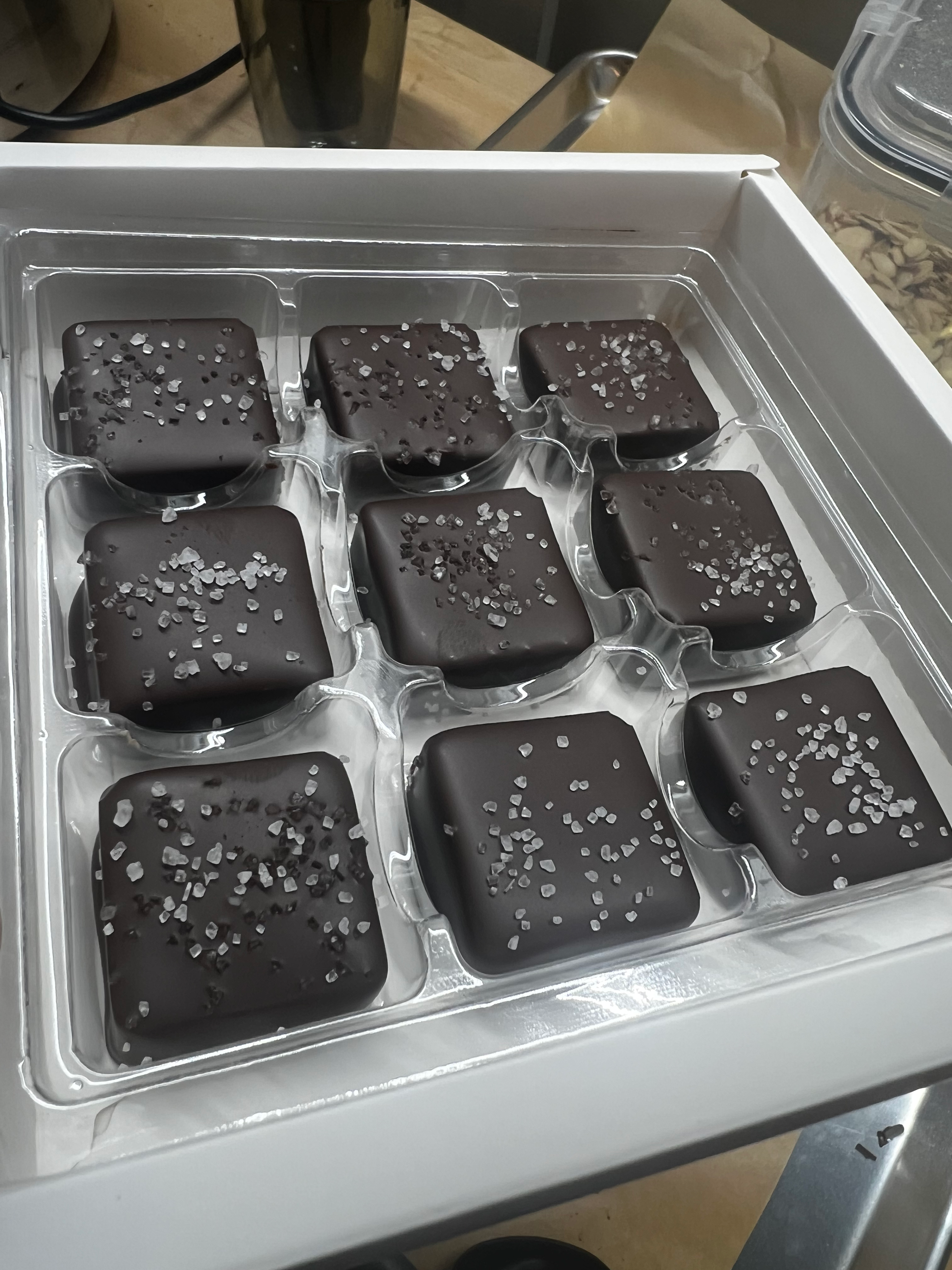 Dark chocolate caramels