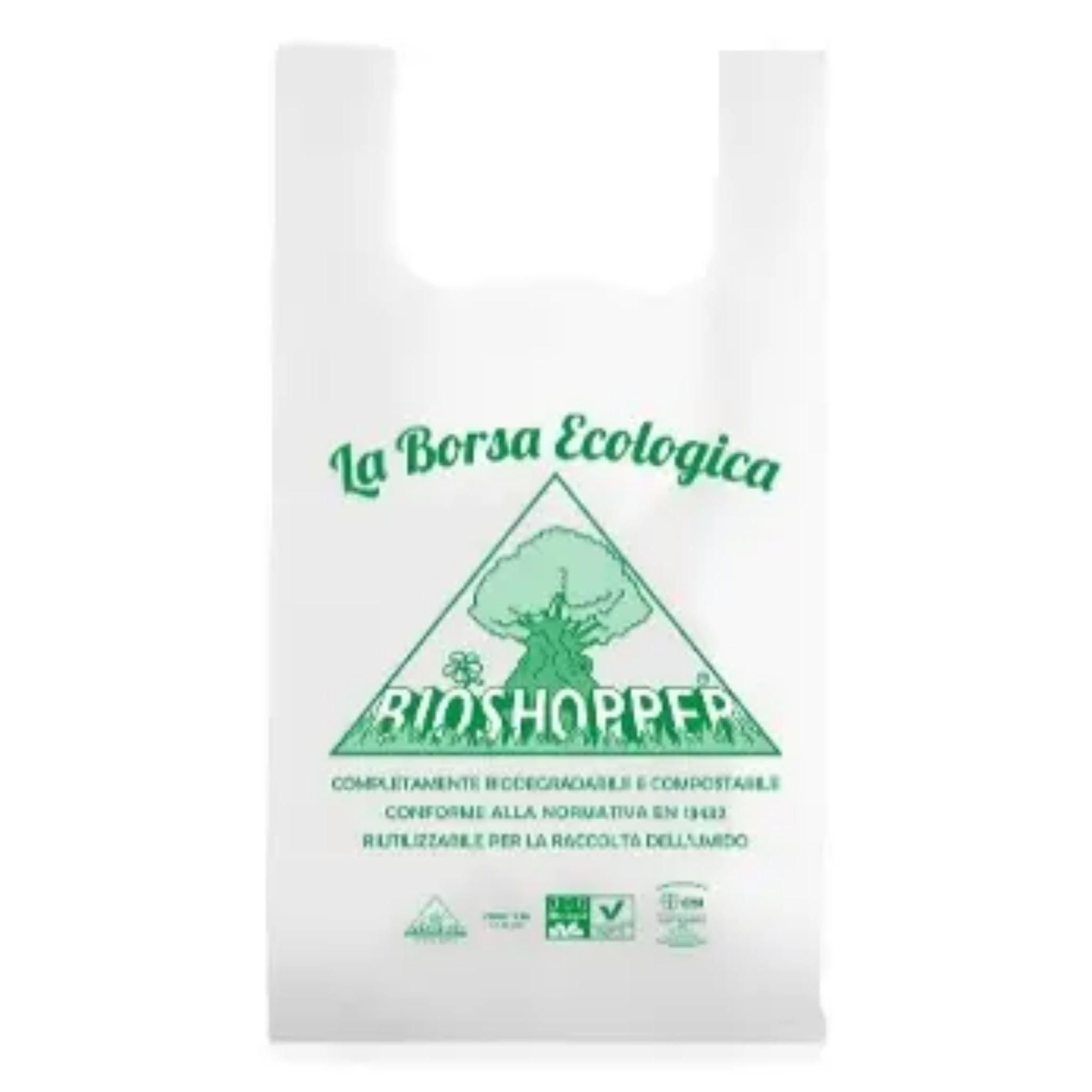 SHOPPER COMPOSTABILI MINI, MEDIE E MAXI BIANCHE