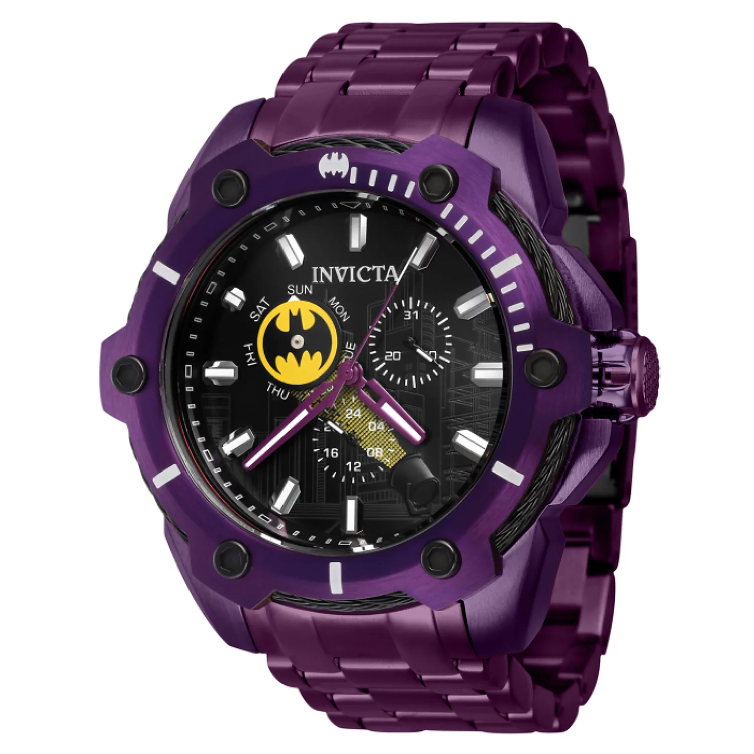 Model 41383. Invicta DC Comics 53mm Batman Ltd Ed Quartz Multi Function Watch