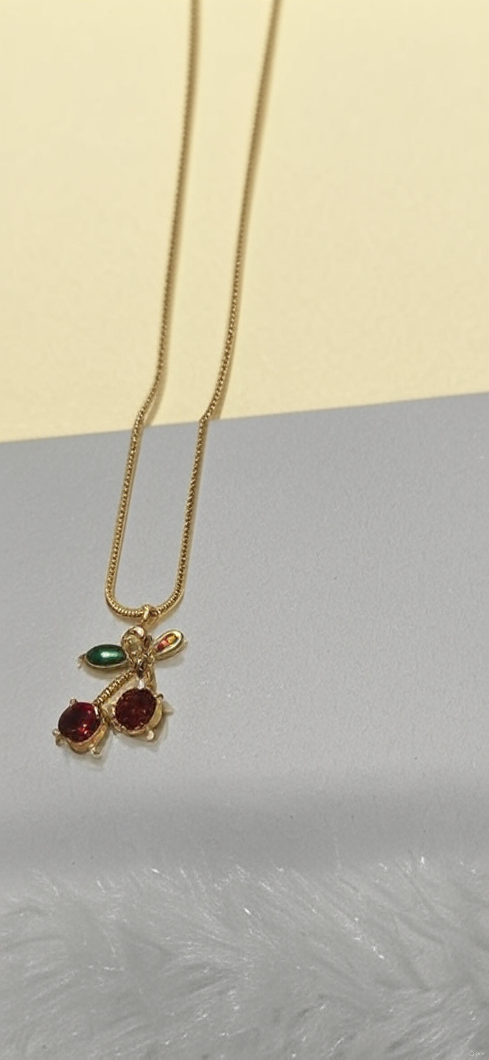 Elegant Cherry Gemstone Necklace