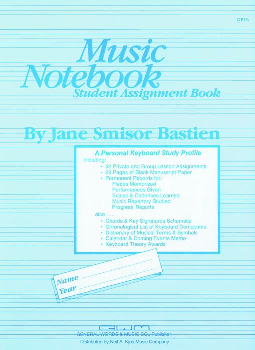 Student Assignment Spiral Music Notebook | Band Room Orlando