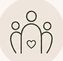 Symbol einer Familie mit Herz als Zeichen für Verbindung, Trost und Botschaften von geliebten Verstorbenen.