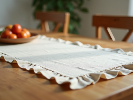 Handcrafted Solid Table Runners with Frilled Detailing for Stylish Home Décor