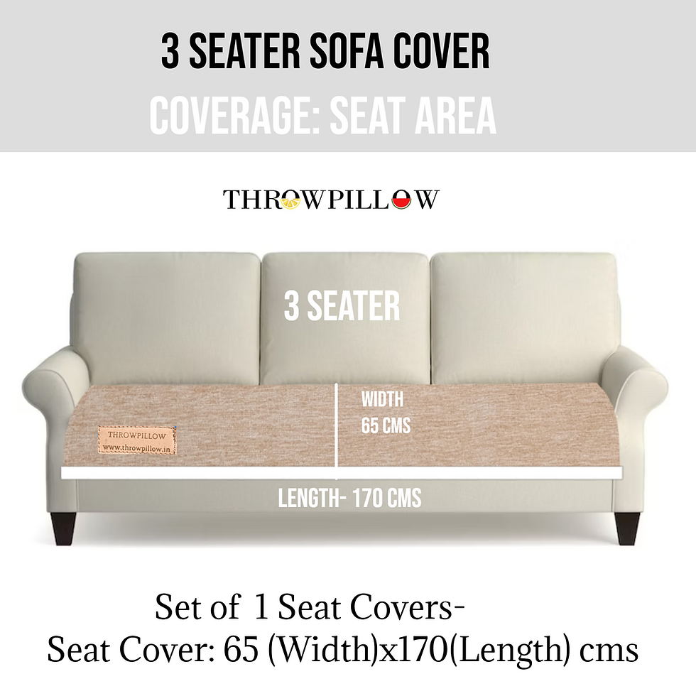 Thumbnail: Three-Seater Sofa Cover: Customizable Durable Tan Seat Cover With Tassels
