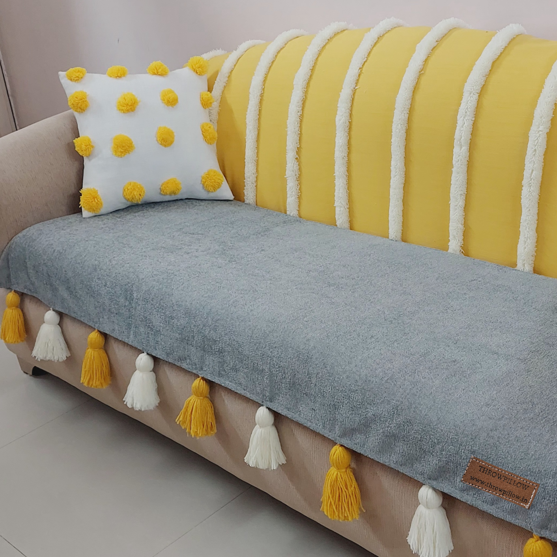 3-Seater Sofa Cover: Customizable Moroccan Seat & Back Cover