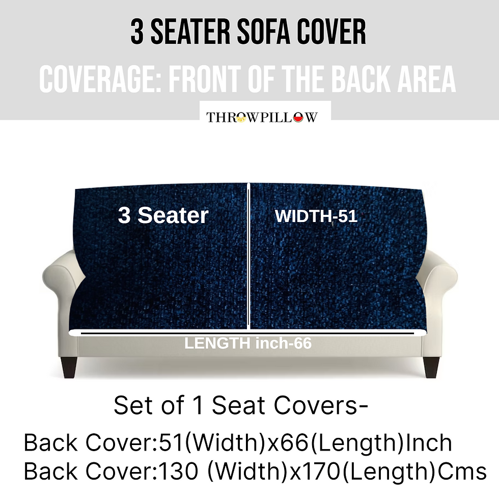 Thumbnail: Three-Seater Sofa Cover: Customizable Navy Blue Seat & Back Cover