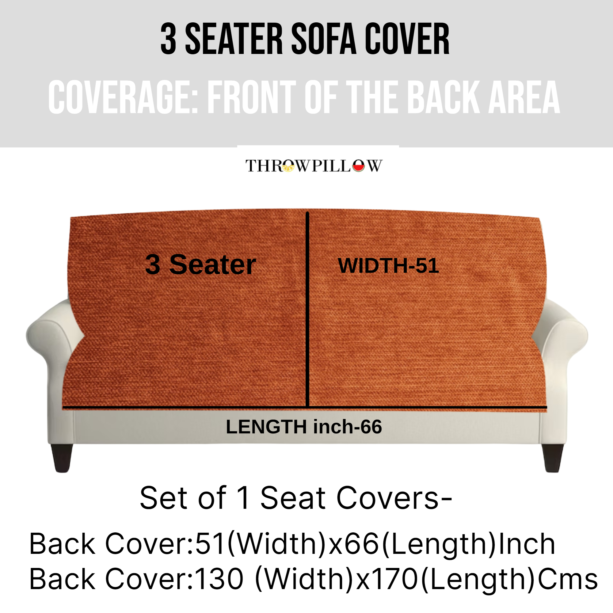 3-Seater Sofa Cover: Customizable Bohemian Seat & Back Cover