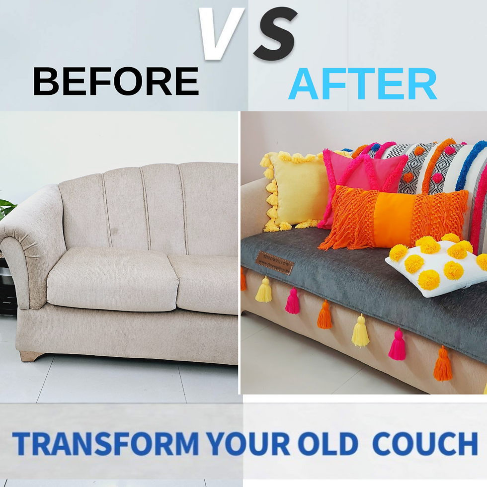 Thumbnail: 3-Seater Sofa Cover: Customizable Bohemian Seat & Back Cover