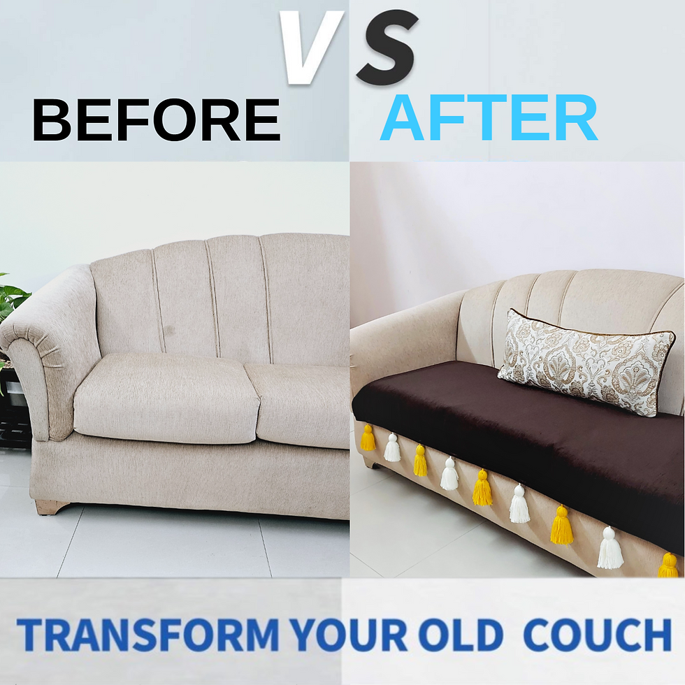 縮圖：Three-Seater Sofa Cover: Customizable Brown Seat & Back Cover