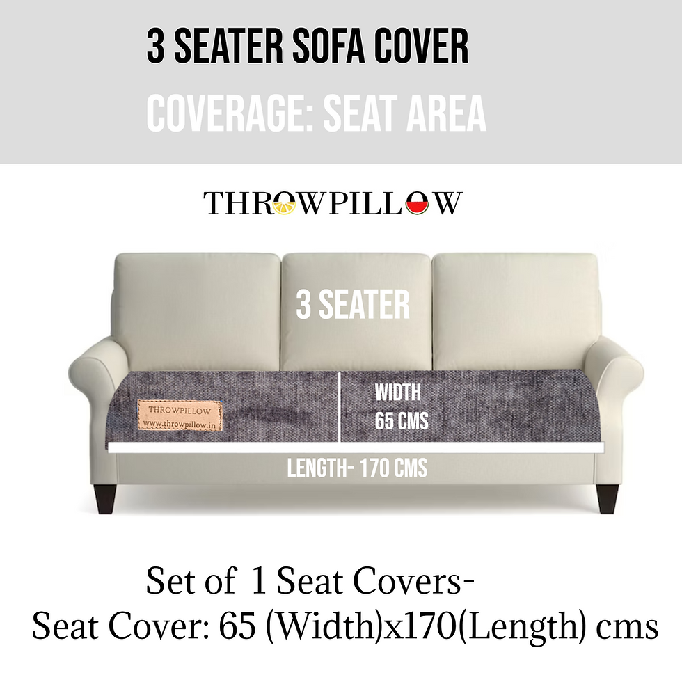 Thumbnail: Three-Seater Sofa Cover: Customizable Durable Dark Grey Seat Cover With Tassel
