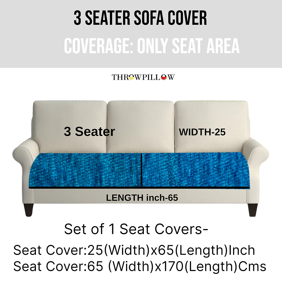 थंबनेल: Customisable Solid Anti Slip 3 Seater Sofa Seat Cover- Corner Tassel
