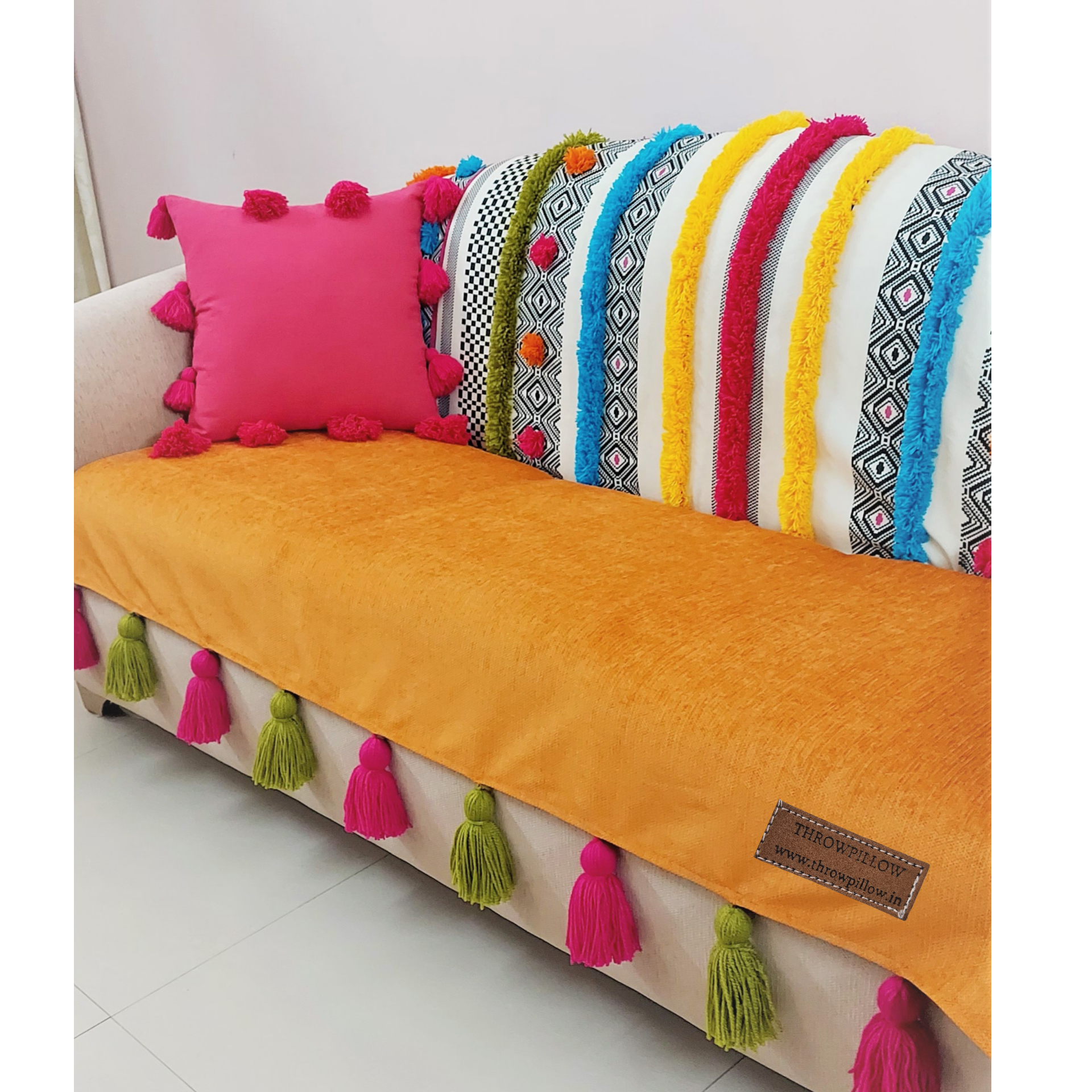 3-Seater Sofa Cover: Customizable Bohemian Seat & Back Cover
