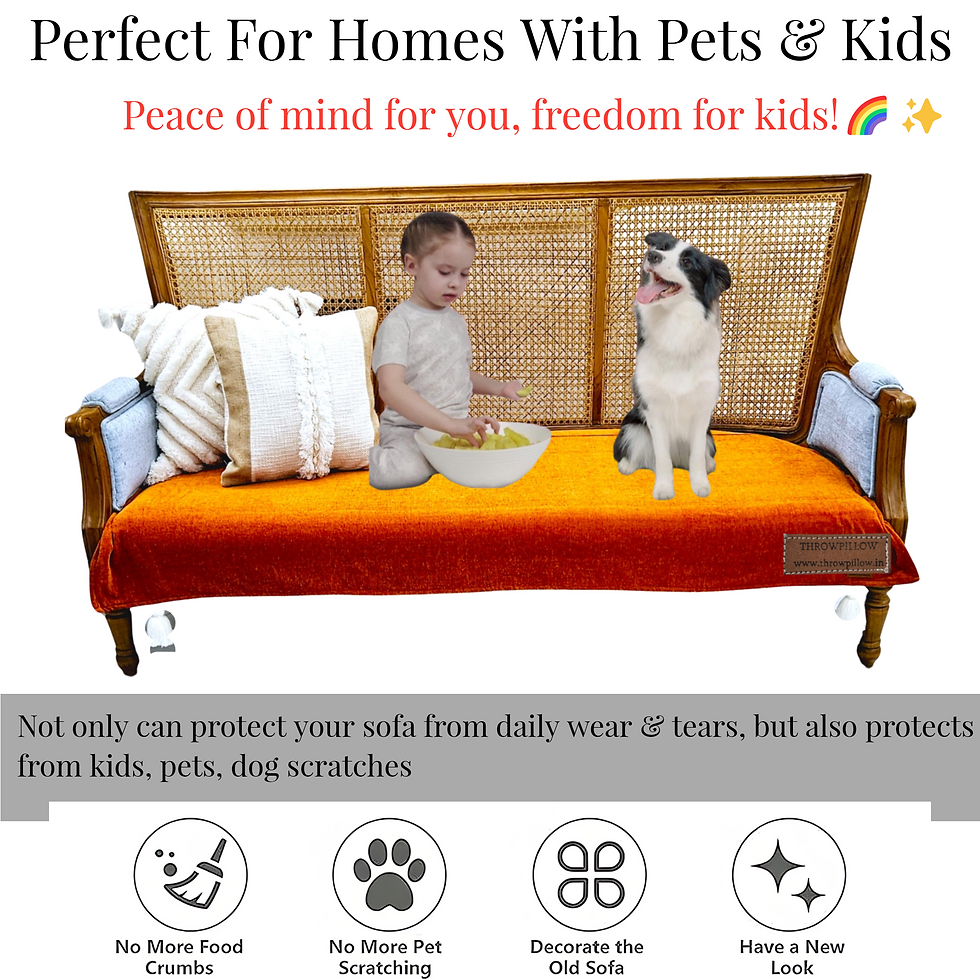 Thumbnail: Customisable Solid Anti Slip 3 Seater Sofa Seat Cover- Corner Tassel