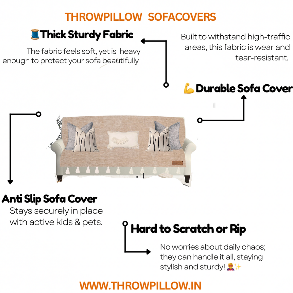 Minijatura: Three-Seater Sofa Cover: Customizable Tan Seat & Back Cover