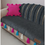 Thumbnail: Two-Seater Designer Trendy Dark Grey Moroccan Custisable Sofa Cover Set