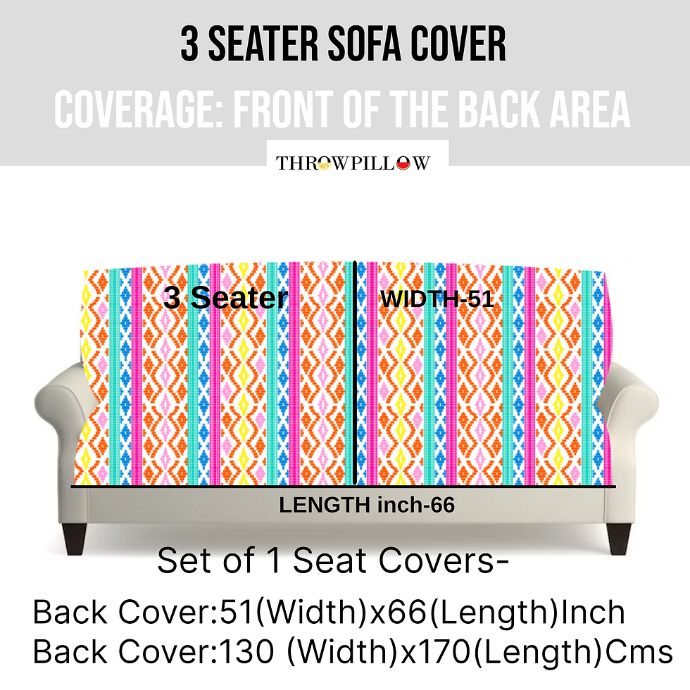 Thumbnail: 3-Seater Sofa Cover: Customizable Printed Seat & Back Cover