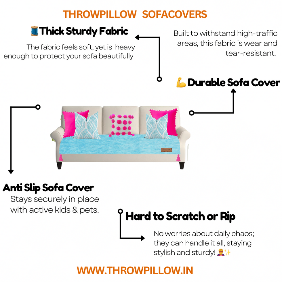 Thumbnail: Customisable Solid Anti Slip 3 Seater Sofa Seat Cover- Corner Tassel