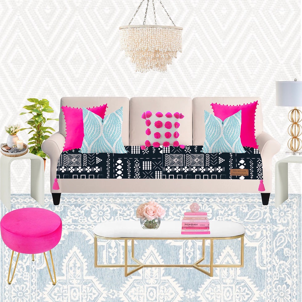 Thumbnail: Customisable 3 Seater Sofa Seat Cover Printed Black Tribal -Corner Tassel