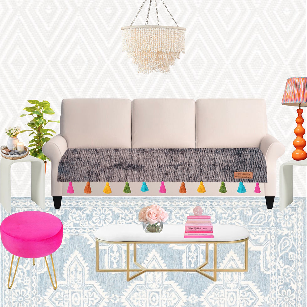 Thumbnail: Three-Seater Sofa Cover: Customizable Durable Dark Grey Seat Cover With Tassels