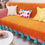 Thumbnail: Three-Seater Sofa Cover: Customizable Durable Orange Seat Cover With Tassels