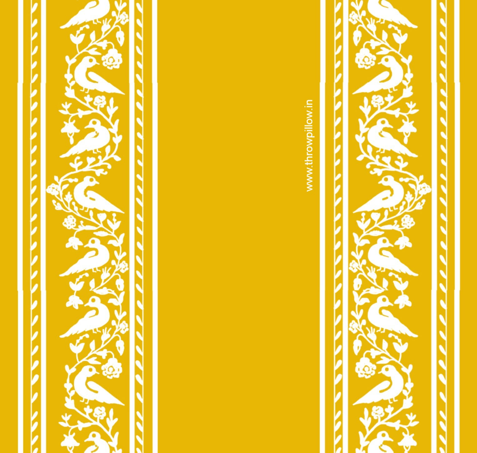 Custom-fit mustard yellow bird printed curtain with high GSM fabric