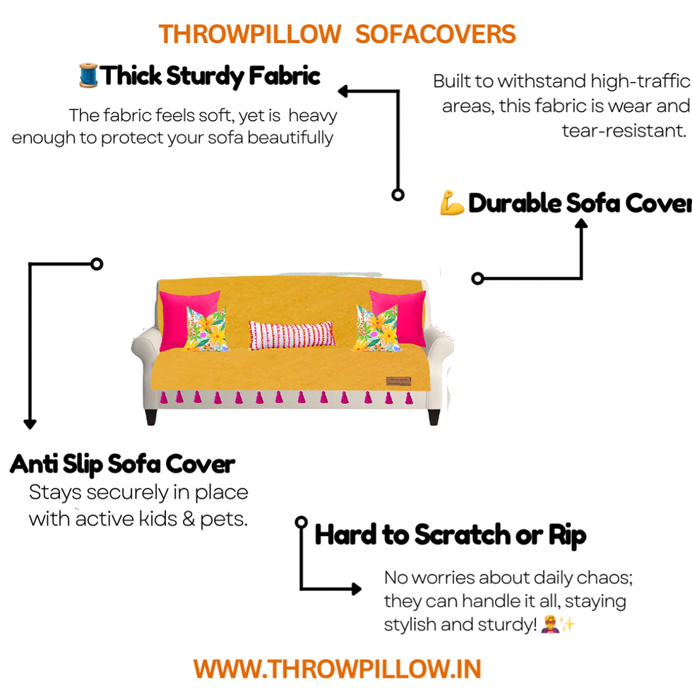 Miniaturbild: Three-Seater Sofa Cover: Customizable Ocher Yellow Seat & Back Cover