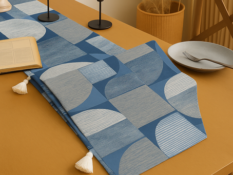 Blue Geometric Table Runners