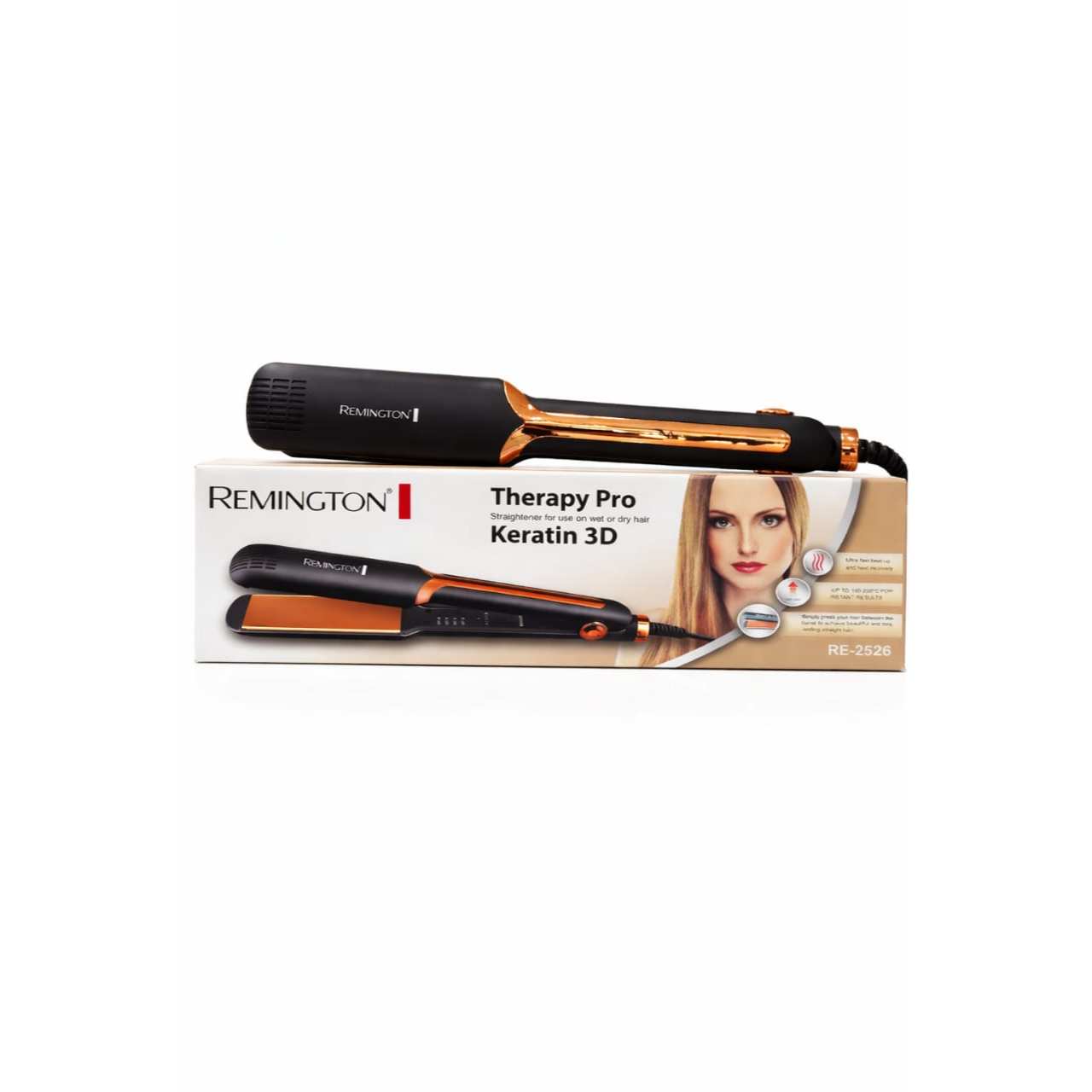 Plancha Remington con Keratin 3D RE-2526