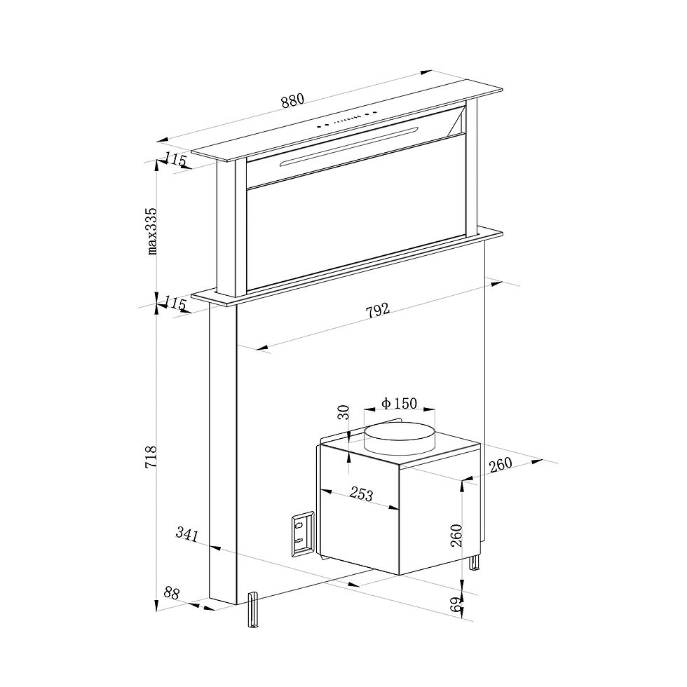 Miniatura: Campana Arco isla 90cm