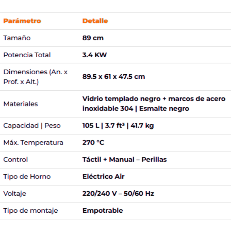 Miniatura: Horno América air 90 Eléctrico