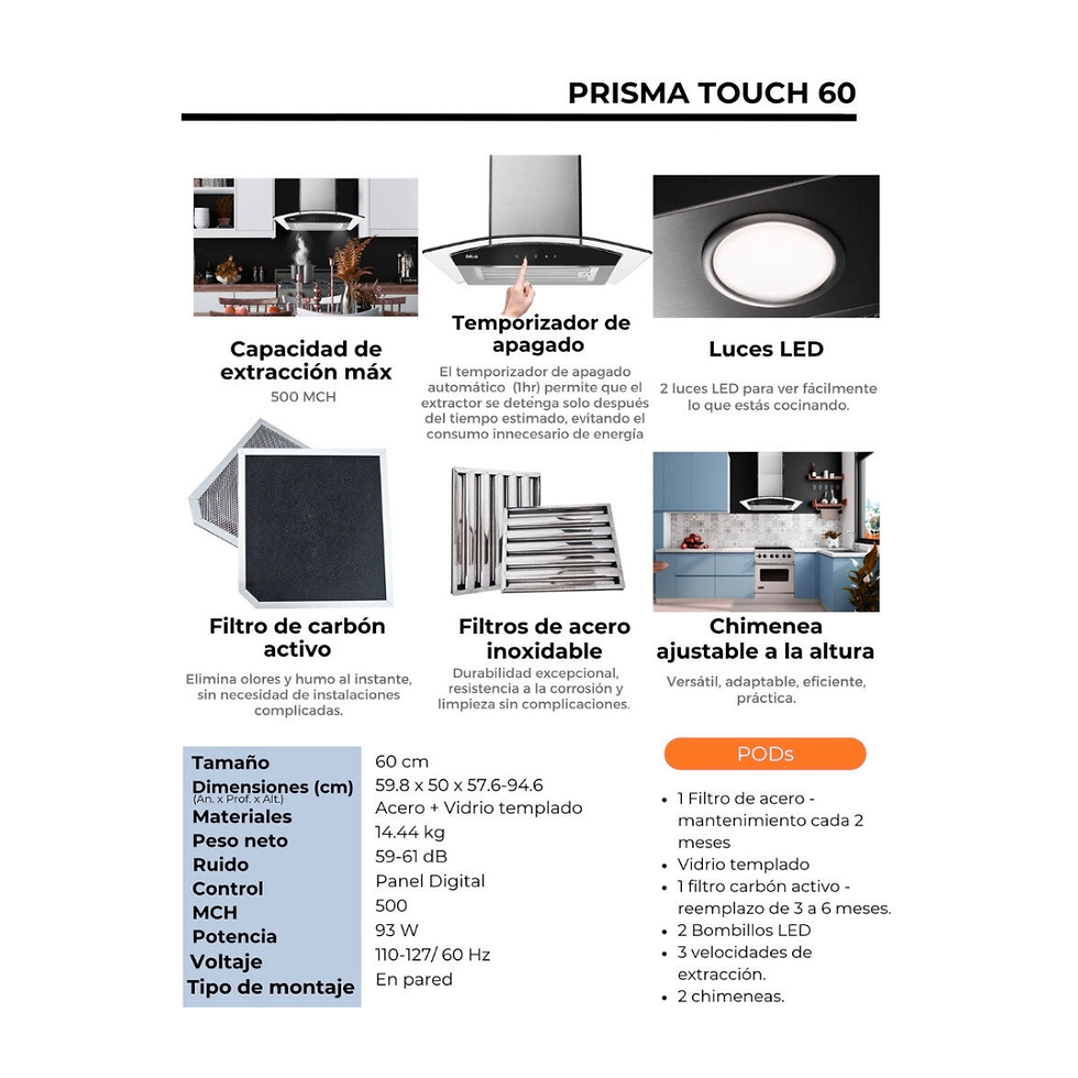 Miniatura: Campana Prisma Touch 60
