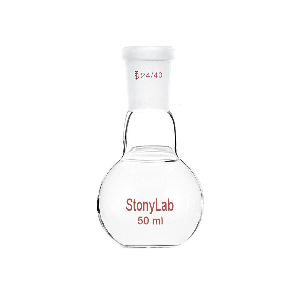 Single Neck Flat Bottom Flask Boiling Flask with 24/40 Joint