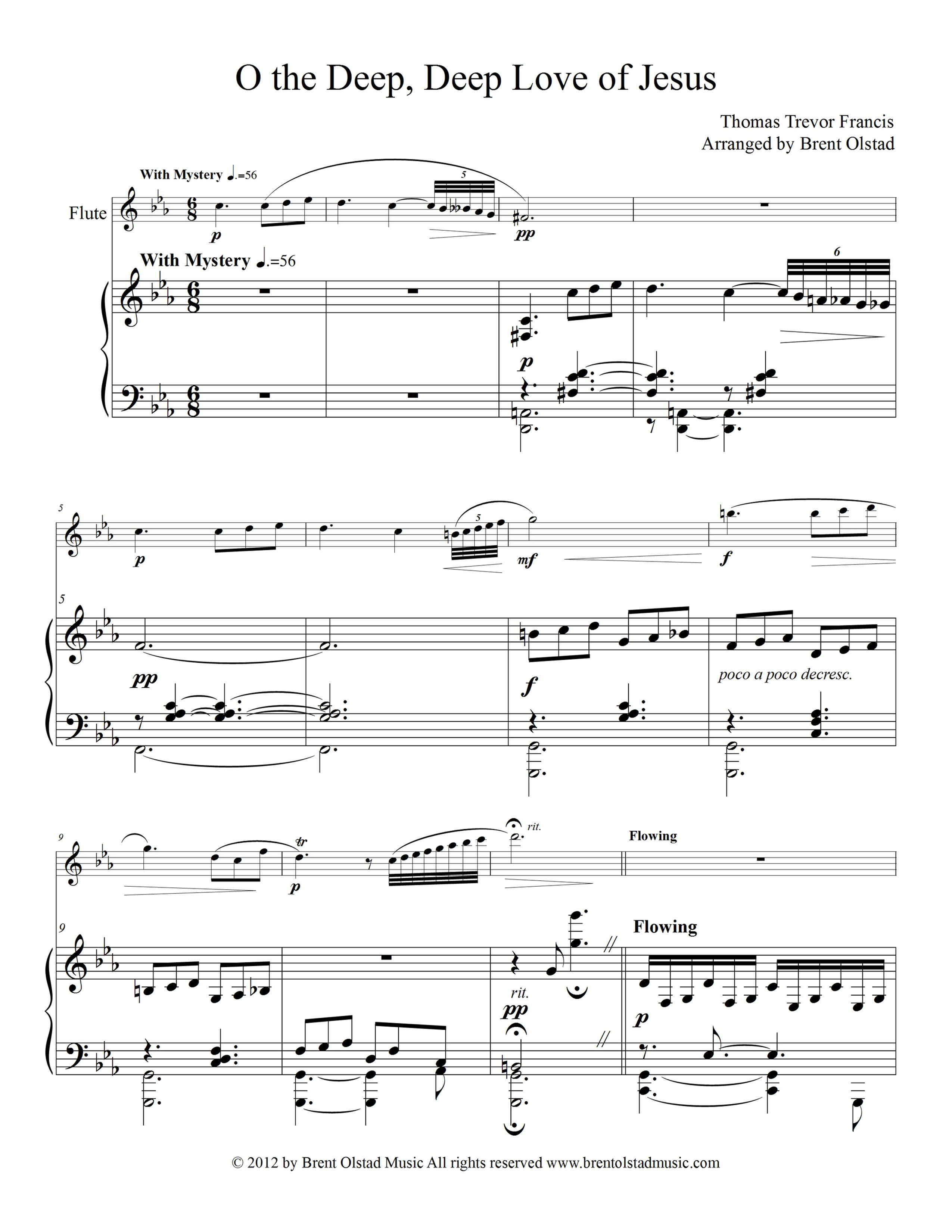 O the Deep, Deep Love of Jesus for flute and piano