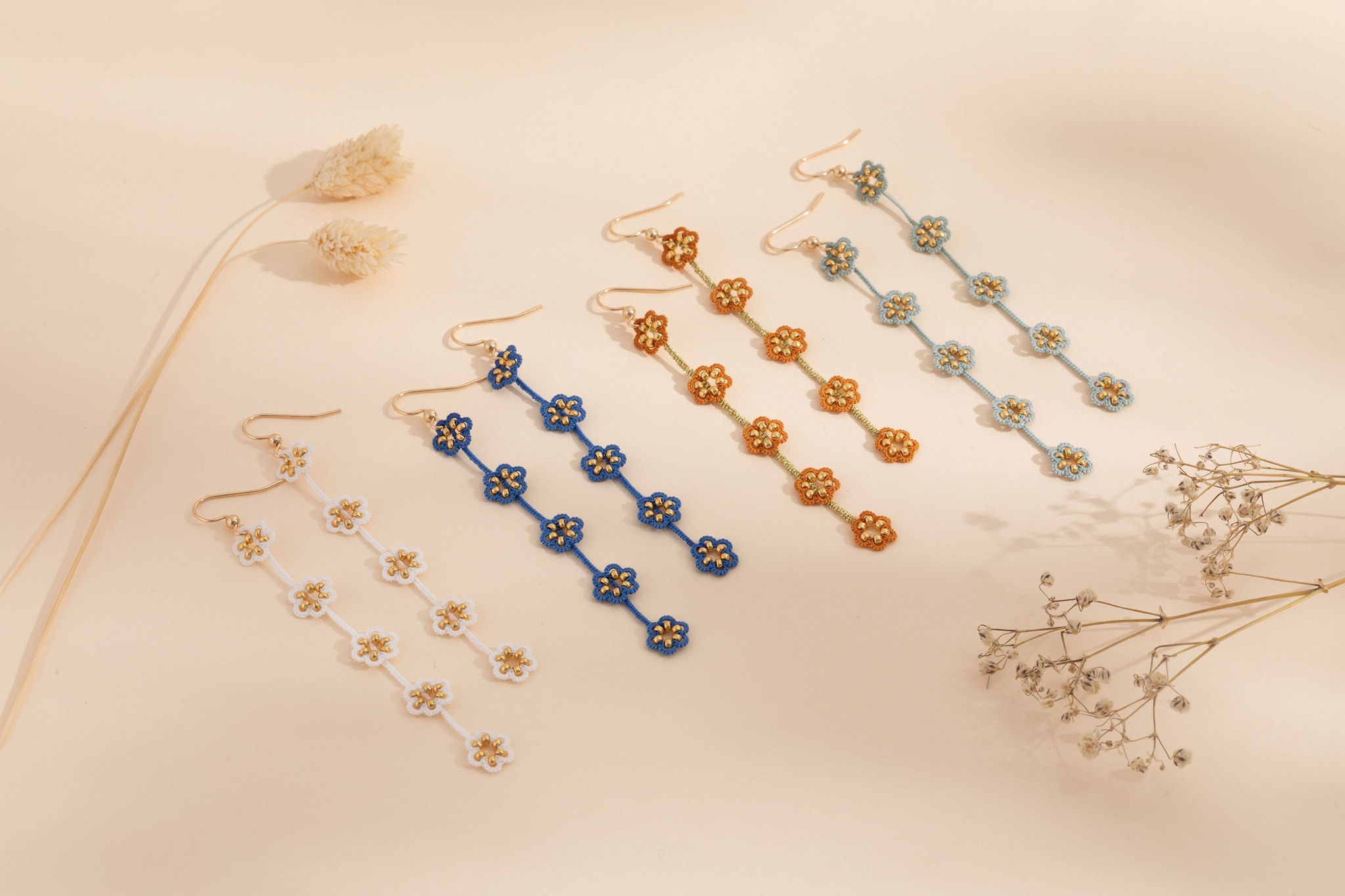 crochets Pastilles longues - 4 couleurs