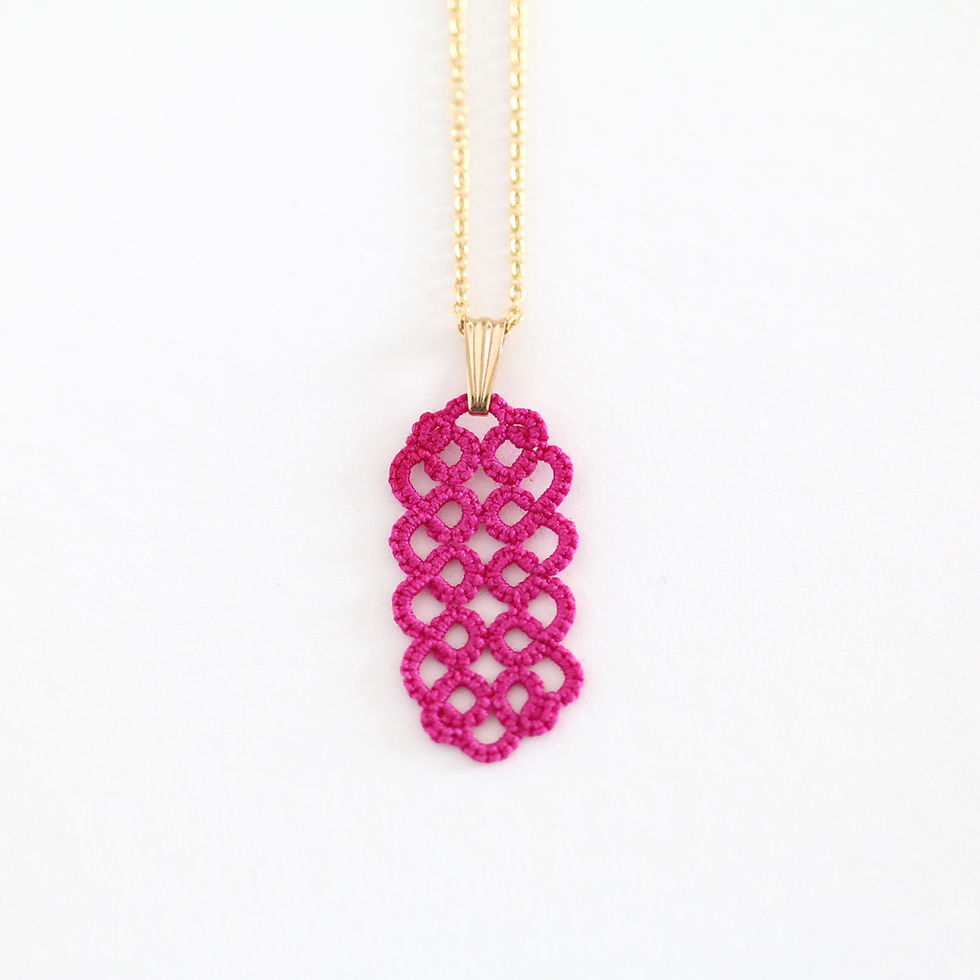 Miniature : Collier Moucharabieh chaine fine et dentelle - 15 couleurs