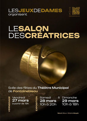 Salon des Créatrices au Théâtre de Fontainebleau, 77300 Seine et Marne, avec Coralie Martin créatrice des bijoux en dentelle de la marque KOKO vernissage vendredi 27 mars 19h, samedi 28 mars 10h à 20h, dimanche 29 mars 2026 10h à 18h