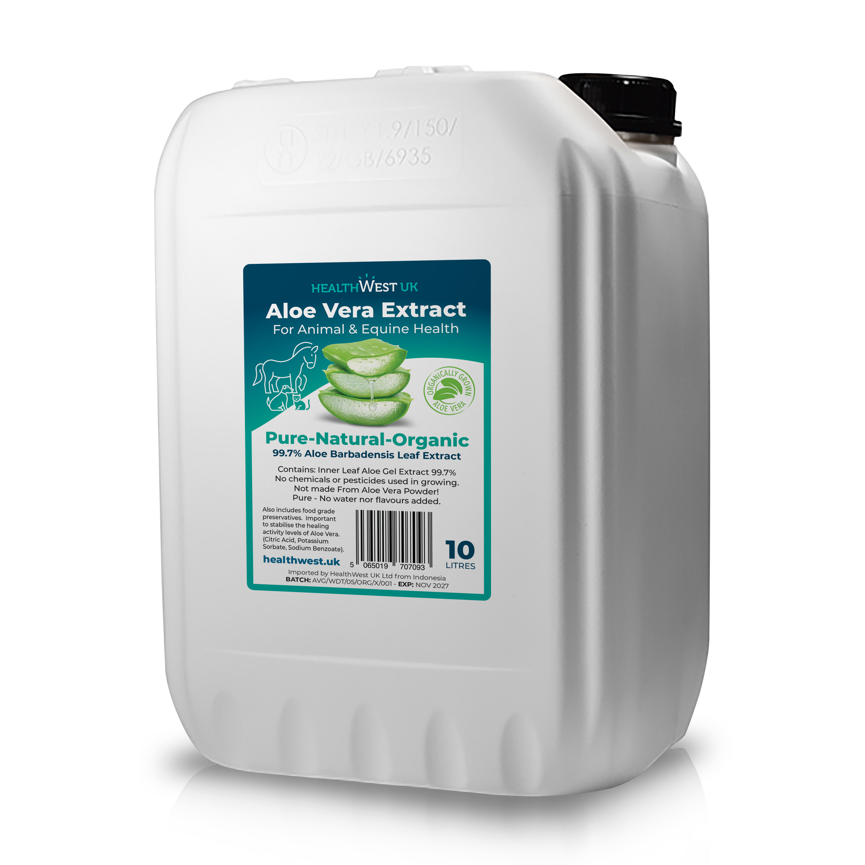 10L Organic Aloe Vera Extract for Animals & Equine Health
