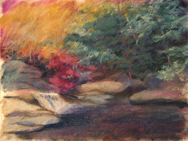 looking back - pastel