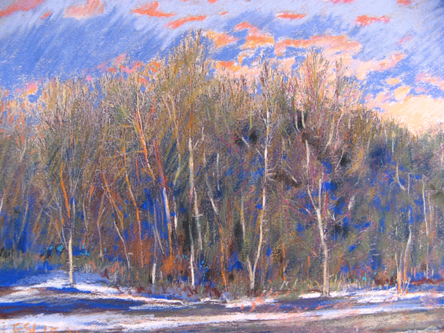 a walk in early spring -pastel