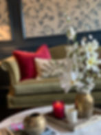 Floral Stems & Embellished Pillows