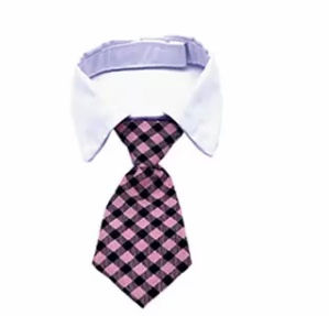 Dog/Cat Plaid Pink & Blue Necktie